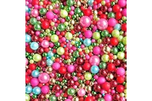 BAKE BOX BOUTIQUE Christmas green blue pink red gold metallic sprinkles edible pearls cupcake cake toppers biscuits ball mix pearls decoration 100s 1000s party baking FAIRY LIGHTS