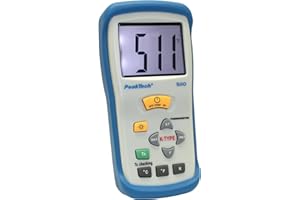 PeakTech 1 canal Thermomètre digital 3 1/2 chiffres Lot de 50 °C. + 1300 °C avec sonde de température de type K, 1, P 5110