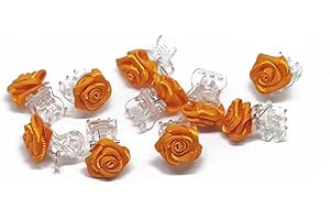 FLEXISTORE 5 Petites pinces à cheveux ornées de roses hairclips Bijoux de cheveux mariée - Orange