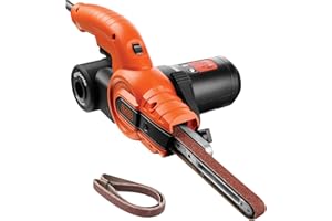 ‎BLACK+DECKER BLACK+DECKER 350W, 13mm Feilenschleifer mit 3 Schleifbändern & Staubsammelsystem, KA900E-QS