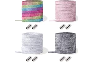 MIHUTU Lacci Scarpe Elastici, Gomma Lacci Elastici per Scarpe adulti bambini,Stringhe Scarpe senza nodo con Chiusura in Metallo, 100CM