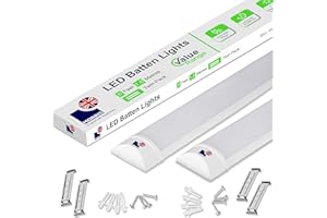 Morris LED Batten Light 6ft - 60W 7200LM, IP20 Grade, 2-Pack 6500K Daylight, High-Efficiency Lighting for Indoor Barns, Workshops, Large Spaces - Value Range