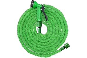 HUIYONGLAN Expandable Garden Hose, Expandable Garden Hose Pipe, Flexible Expanding Magic Lightweight Watering Hoses with 3/4", 1/2" Fittings, with 7 Function Spray Nozzle, Length: 2M, Telescopic Length: 4-7.5M