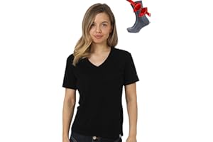 Merino.tech 100% Merino T Shirt Damen - Merinowolle Sport Wandern Thermoshirt Damen + Wandersocken