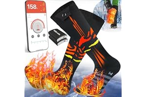 LGTLQT Beheizte Socken für Damen und Herren,5V 5000 mAh Batterie Wiederaufladbar Elektrische Heizsocke,Fußwärmersocken mit APP-Steuerung und 4 Heizeinstellungen,für Winter Skifahren,Camping,Wandern-Mitte
