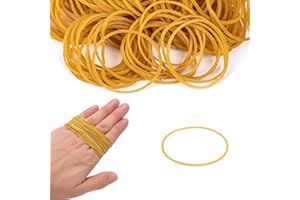 XINGRUN Elastique Caoutchouc Jaune 38 mm,400 pièces elastiques fourniture bureau - Bandes élastiques naturelles solides pour l'école maison bureau les travaux manuels industriels bricolage