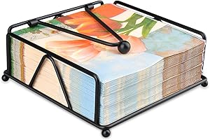 CHENKEE Servilletero de Mesa, Servilletero Negro,servilleteros con Brazo Tensor Pesado,Moderno Soporte para Servilletas para Mesa de Comedor, Restaurante, Bar, Picnic (Negro)