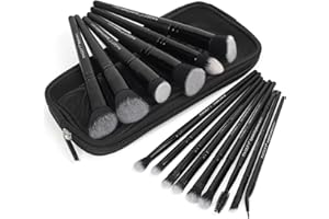 ‎MAGEFY MAGEFY Make up Pinsel Set, 15 Stück, hochwertige synthetische Pinselset Makeup mit Etui, Foundation, Puder, Concealer, Lidschatten, schwarz Make up Pinsel Set