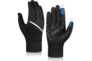 AOPOW Gants d'hiver pour homme et femme - Écran tactile - Coupe-vent - Gants chauds antidérapants avec réfléchissants pour le sport en plein air fitness vélo - Pour le jogging, la randonnée, noir…