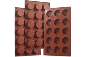 ionEgg Stampi cilindrici in silicone a 15 cavità, antiaderenti, per uso alimentare, flessibili e durevoli, per pasticceria, mini sapone, caramelle, dessert, cubetti di ghiaccio e artigianato,