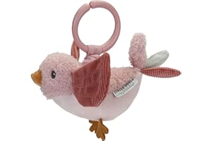 Tiamo Little Dutch 8713 - Peluche de pájaro de olivia de juguete para la sillita del bebé, diseño de flores y mariposas