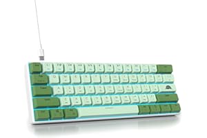 SOLIDEE 60% mechaniczna klawiatura do gier,61 klawiszy kompaktowa klawiatura przewodowa z podświetleniem RGB,Klawiatura z przełącznikiem liniowym dla komputerów z systemem Windows i Mac(61 Matcha)