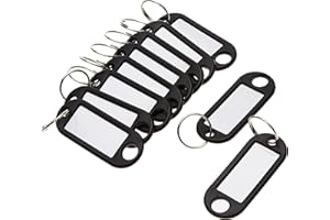 Wedo 262101801 breloczek do kluczy z tworzywa sztucznego (z pierścieniem, wymienne etykiety), 10 sztuk, czarny