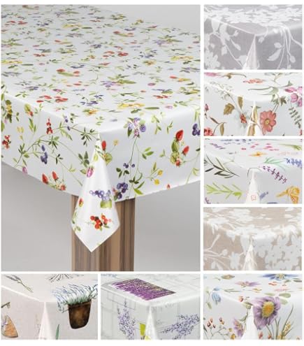 Wachstuch Tischdecke 110x140 Cm – Abwaschbar, Wasserabweisend Mit Rutschfester Unterseite
