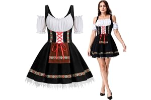 maxToonrain Oktoberfest-outfit för kvinnor, tysk, öl, bayersk, traditionell, kortärmad, sammet, halloween-dräkt, hembiträde