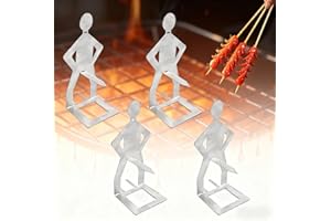 LERANXIN Support à Saucisses pour Barbecue 4 Pièces, 205 x 75 mm Gril Vertical Créatif en Acier Inoxydable - Accessoires Multifonctionnels pour l'Extérieur pour Barbecues, Cadeaux Créatifs, Sorties