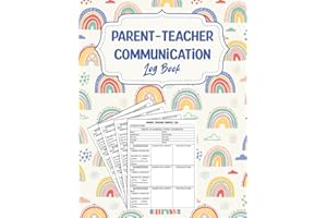 Parent-Teacher Communication Log Book | Parent Contact Log Book For Teachers To Record Contact Between Student's Parent & Teacher | Rainbow Cover Design | Contact Journal Between Home & School