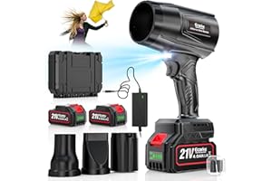 Ecarke Souffleur sans Fil avec 2× Batteries 4000 mAh, Moteur brushless 80.000 TR/Min, Vitesse d’air 60 m/s & Pression 850 g, souffleur Portable pour Feuilles, poussières & Neige