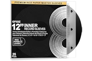 GPXIIZ Pochette Vinyle 33 Tours Intérieures 12 Pouces, 25 x Pochette Protection Vinyle Antistatique, Qualité Supérieure HDPE, Pochette Protection Papier 3 Couches pour Disque Vinyle 33T 12"