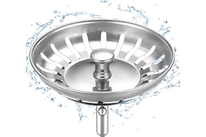HUAERSICO Uniwersalny Korek Odpływowy 82 mm Ze Stali Nierdzewnej - Sitko do Zlewu z 2 Zapasowymi Uszczelkami dla Franke i Blanco