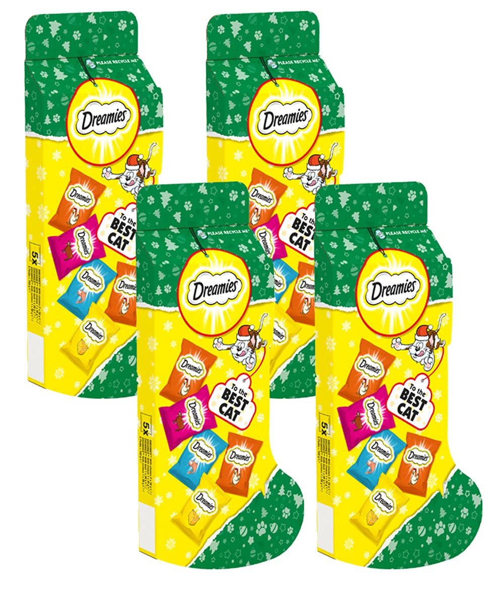 Dreamies Variety Stocking Adult Cat Treats 5 x 30g bags (4 X Stockings)
