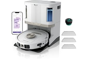 ‎SHARK Shark PowerDetect Robot odkurzająco-mopujący 2 w 1, automatyczne opróżnianie, napełnianie i czyszczenie NeverTouch Pro (60 dni), 3D i LiDAR, NeverStuck, WiFi/aplikacja, biały, AV2800ZEEUWH