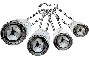 Grunwerg 4er Set Messlöffel aus hochwertigem Edelstahl auf Hochglanzpolitur, Küchenwerkzeug, 2.5ML, 5ML, 10ML, 15ML