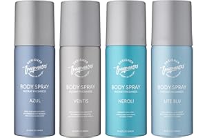 Designer Fragrances 4 Pack Mixed Bundle Men's Body Spray Deodorant Cans - For Instant Freshness on The Go - Long Lasting Smell - Great Male Gift Sets - 150ml