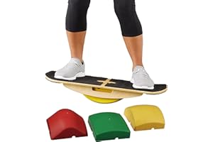 ‎BLUE PLANET Blue Planet Balance Surfer 7-in-1 Bamboo Wooden Balance Board Trainer for Office, Gym & Home | Great for Standing Desks, Surfing, SUP, Yoga, Physical Therapy, Exercise