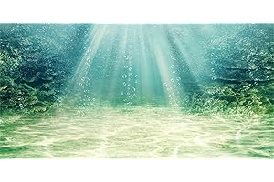 MIRRORANG 61x30cm Acquario Sfondo Pianta Acquatica Bolla Subacquea Oceano Pavimento Pesce Serbatoio Poster Sfondo Vinile Sfondo