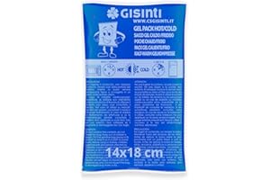 Gisinti Kit gel de glace réutilisable chaud froid fabriqué en Italie, enveloppe congélateur et micro-ondes, 1 pièce 14 x 18 cm