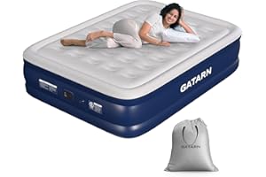 Gatarn King Inflatable Mattress, Air Bed with a Built-in Electric Pump, Self-Inflation/Deflation Blow Up Airbed for Guest, Camping & Home Use 203x152x46cm