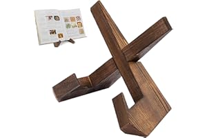 SubTack Now Playing Vinyl Stand – Solid Wooden Vinyl Record Holder, Retro Now Spinning Record Stand, Stylish Record Display for Albums, Books & Magazines, Music Lovers