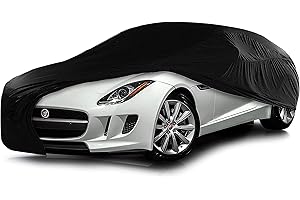 Cosmos - Copertura per auto da interno compatibile con tutti i principali modelli di Coupé, Tessuto Elastico, Traspirante e Antipolvere, Morbido al Tatto, Aderente, Nero
