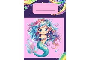 GM - Goodmemory Sirenetta - Quaderno a quadretti formato A4: Quadretti 1 cm - 110 pagine - copertina chibi style