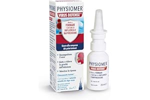 Physiomer Virus Defense, Spray nasale azione decongestionante e protettiva per ridurre i sintomi del raffreddore di origine vitale, 20ml.