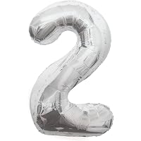Unique Party Palloncino Gigante In Foil Argento Numero 1 - 86 Cm - Per 1° Compleanno E Anniversari - Palloncino Numerale Per Decorazioni Festa