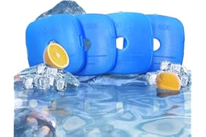 WORLD-BIO 4/8 Packs de Glace Réfrigérants Glacière - Petits mais durables - Froid congélateur Sac glacière boîtes déjeuner