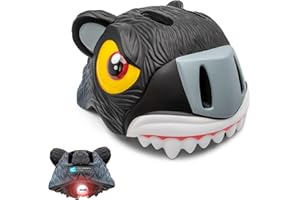 ‎CRAZY SAFETY Crazy Safety Kinder Fahrradhelm | Fahrradhelm Kinder 2-7 Jahren für Fahrrad, Skateboard, Radsport, Laufrad, Tretroller, Inlineskates | Leichter und Verstellbarer 3D Tierhelm 49-55 cm (Tiger Orange)