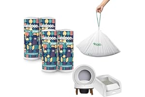 AMOGOGOPET 100 Pack Cat Litter Bags, Compatible with ScoopFree Clumping & SmartSpin Automatic Litter Box, Large Capacity Waste Bags, Sturdy, Leak-proof Thick Drawstring Waste Bags, 23" x 12"