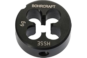 Bohrcraft 42101100600, Gewindeschneideisen M6 HSS-Co , für Stahl, Edelstahl,NE-Metalle, Schneideisen
