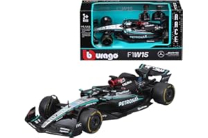 Bburago - Mercedes AMG W15 F1 2024#Russell - Voiture Miniature De Collection en Métal À L’Échelle 1/43 - Modèle Réduit Officiel Formule 1 Saison 2024 - Détails Réalistes - Edition Collector