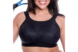 Gemm Pink-Black High Impact Sports Bra Non Wired Plus Size Large Bosom Bra