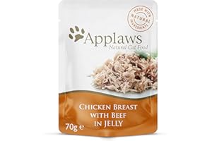 Applaws Naural Cat Food Pouches Chicken with Beef in Jelly - 16 x 70g Sachets