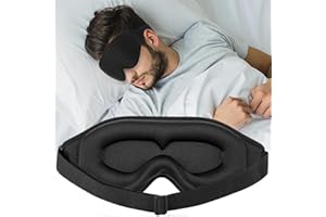 EURHINE Sleep Mask for Women Men 3D Contoured Cup No Pressure Eye Mask for Sleeping Adjustable Soft Night Blindfold Eye Cover (Black)