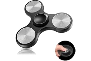 Coolden Hand Spinner EDC Jouet Hand Fidget Toys Durable High Speed Stainless Steel Bearing 2-5 Min Spins Brass Material Finger Gyro Focus Anti Stress Fidget Spinner pour Adultes Enfants Argent Noir