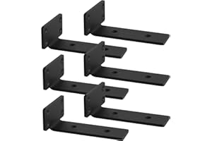 ITHKFU Regalhalterung,Schwerlastwinkel,Schwerlastkonsole,Winkel schwarz,Regalwinkel Metall 90 grad für Regale, Schwerlastträger unterstützung DIY (5mm dick),15cm 6 Stück