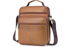 SPAHER Bandolera Hombre Piel Grande Bandolera Cuero Hombre Bolsos Caballero Bolso Mensajero Hombre Bandolera Bolso Hombre de Cuero Genuino Bolso de Piel Hombre