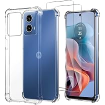 Handyhülle Für Motorola Moto G34 5G – Klar, Vergilbungsfrei, Mit Panzerglas | Militärschutz