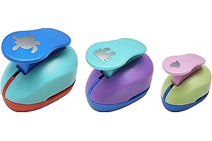 Punch Set VSREI Cute little animals - (Turtle, Crab, Fish) for Crafts, Scrapbooking, Photos, Greeting Cards, 9mm, 16mm, 25mm, Lovely cute animals shaped Paper Punch (Random Color)